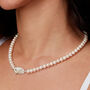 Personalised Oval T Bar Toggle Pearl Necklace, thumbnail 1 of 4