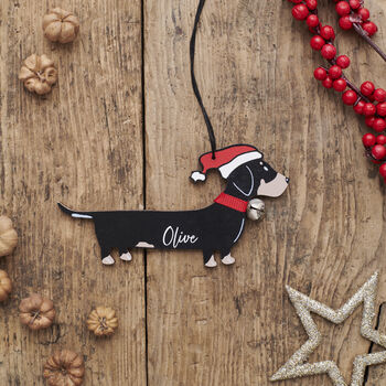 Christmas Hamper For Dog Lovers – Festive Gift Box With Mug, Socks, Pin, Card And Decoration With Optional Personalisation, 4 of 12