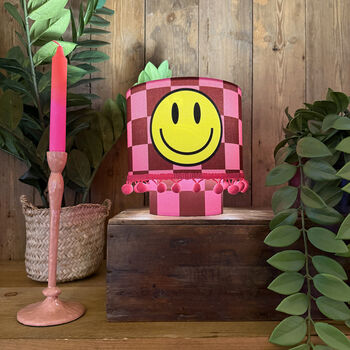 Smiley Face Pink Check Rechargeable Glow Lamp, 4 of 6