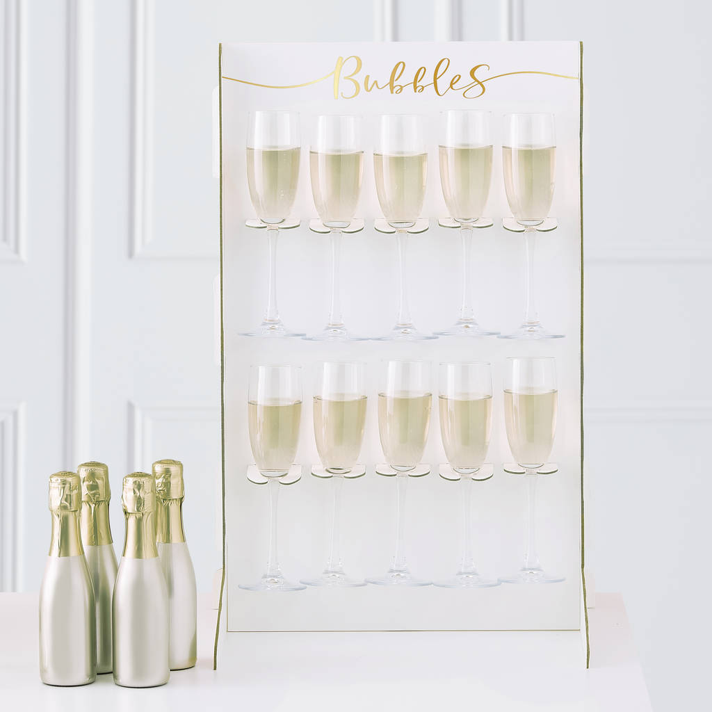 Gold Foiled Prosecco Bubbly Drinks Wall Holder, 1 of 3