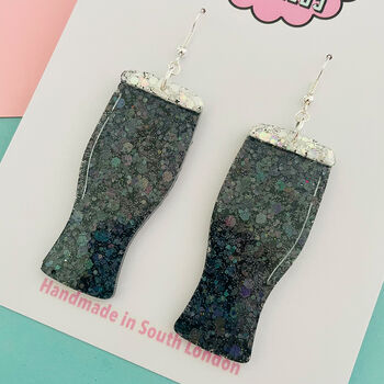 Pint Glass Glitter Resin Earrings, 2 of 2