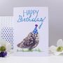 'Happy Birthday' Owl Party Hat Card, thumbnail 2 of 5