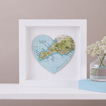 Personalised Map Location Heart Wedding Print Gift, 6 of 12