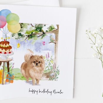 Pomeranian Dog Birthday Card, Pet Card ..7v28a, 2 of 4