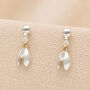 Sterling Silver And Gold Snowdrop Flower Stud Earrings – 10mm X 5mm, thumbnail 1 of 5