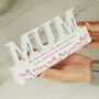 Personalised Floral Wooden Mum Ornament, thumbnail 4 of 5