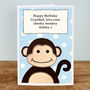 'Cheeky Little Monkey' Personalised Birthday Card, thumbnail 3 of 7