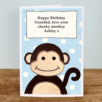 'Cheeky Little Monkey' Personalised Birthday Card, 3 of 7