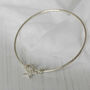 Sterling Silver Textured Star Charm Bangle, thumbnail 6 of 7