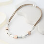 Three Tone Cube Detail Necklace, thumbnail 1 of 3