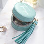 Personalised Turquoise Jewellery Case With Tassel, thumbnail 1 of 6