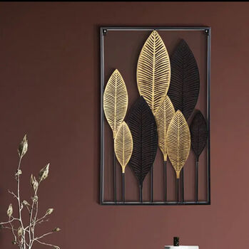 Modern Black And Gold Leaf Luxury Wall Art Decor, 2 of 12