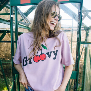 Groovy Women's Slogan T Shirt With Cherries, 3 of 4