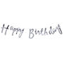 Designer Silver Foiled Happy Birthday Bunting Backdrop, thumbnail 2 of 3
