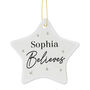 Personalised Believes Ceramic Star Hanging Decoration, thumbnail 3 of 3