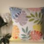 Hand Painted Monstera Leaves Cushion, thumbnail 3 of 4
