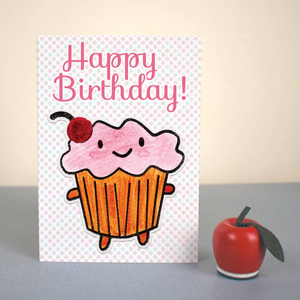'happy Birthday' Cupcake Card By Asking For Trouble