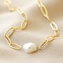 Short Gold Cable Chain And Pearl Necklace, thumbnail 2 of 6