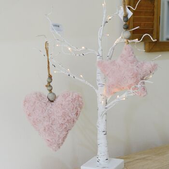 Pink Fabric Hanging Heart Star Girls Room Decoration, 3 of 5