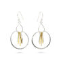 Mixed Metal Tassel Drop Earrings, thumbnail 3 of 6