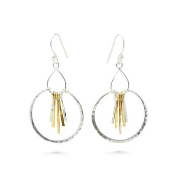 Mixed Metal Tassel Drop Earrings, 3 of 6