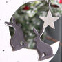 Wooden Christmas Moonlight Hares Decoration, thumbnail 2 of 2