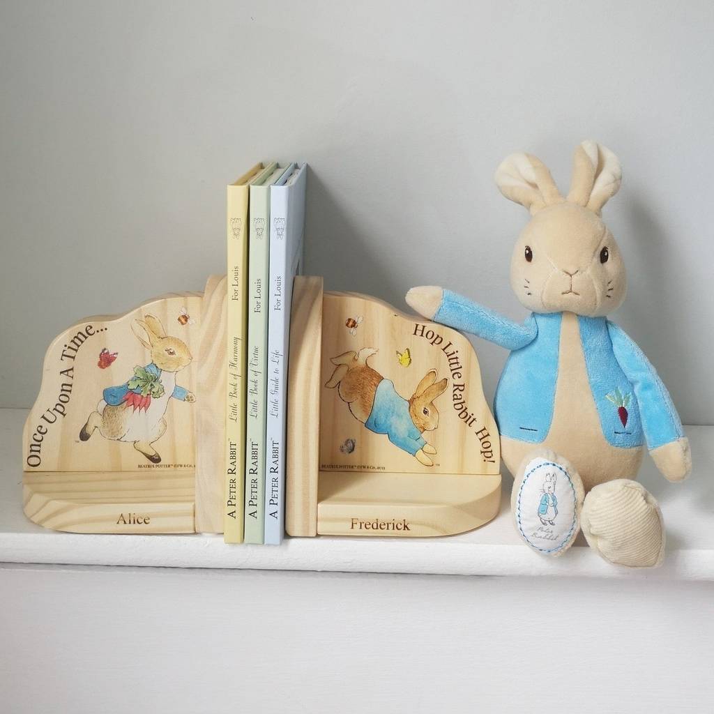 personalised peter rabbit bookends by alice frederick