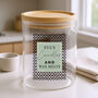 Abstract Design Personalised Glass Jar Bamboo Lid, thumbnail 1 of 9