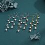 Sterling Silver Natural Freshwater Pearl Cluster Drop Dangle Earrings, thumbnail 6 of 11