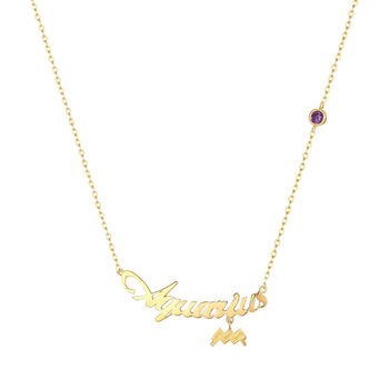 9ct Solid Gold Zodiac Star Sign Necklace, 8 of 12