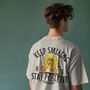 Stay Positive Keep Smiling, Unisex Graphic T Shirt, thumbnail 1 of 12