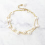 Freshwater Pearl Double Chain Wedding Bracelet Gift, thumbnail 1 of 10