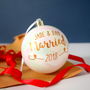 Personalised Copper Married Bauble Decoration, thumbnail 2 of 2