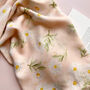 White Daisy Blossom Soft Pink Scarf, thumbnail 7 of 7