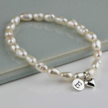 Personalised Freshwater Pearl Heart Bracelet, 6 of 9