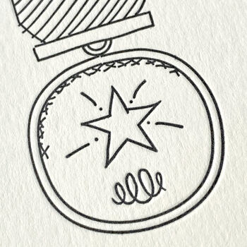 'Medal' Letterpress Card, 2 of 2