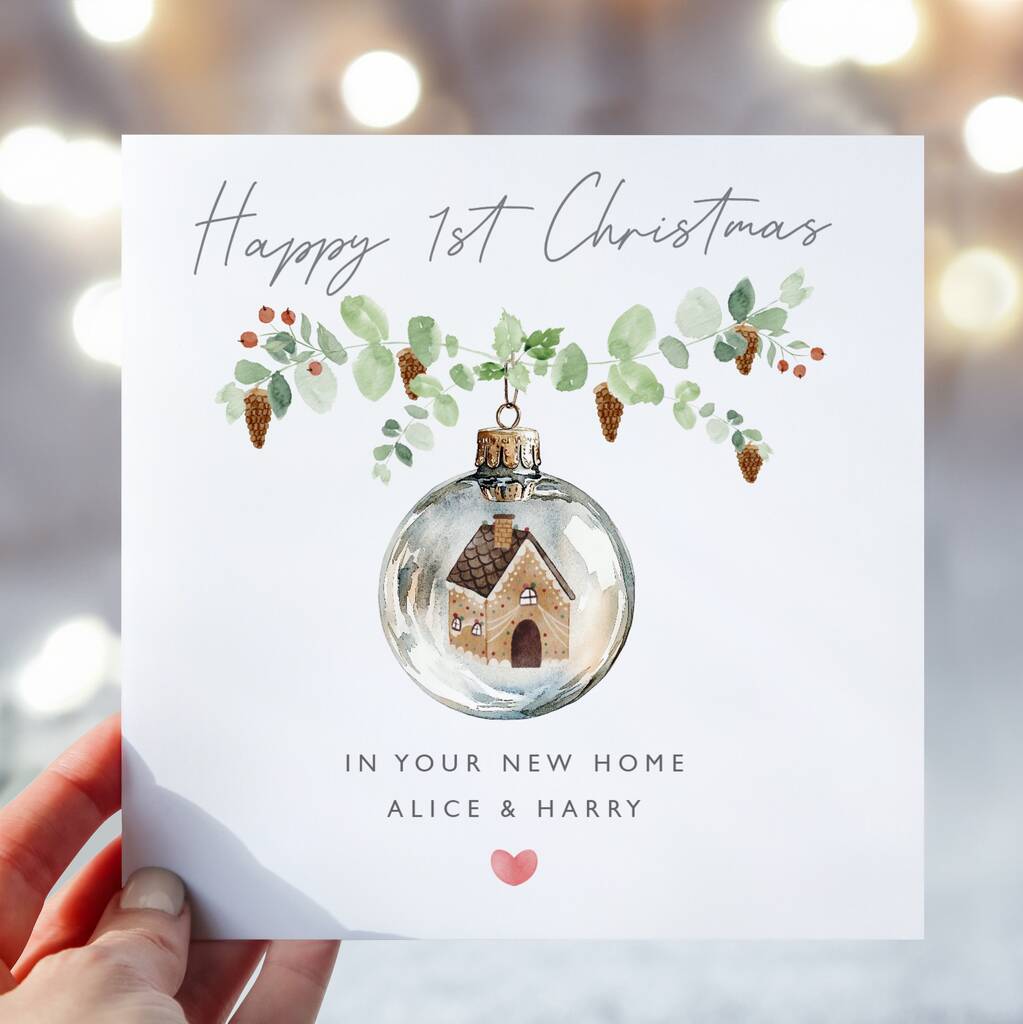 Happy First Christmas In Your New Home Bauble Card *Fully Personalised