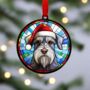 Schnauzer In Santa Hat Suncatcher Decoration, thumbnail 2 of 6