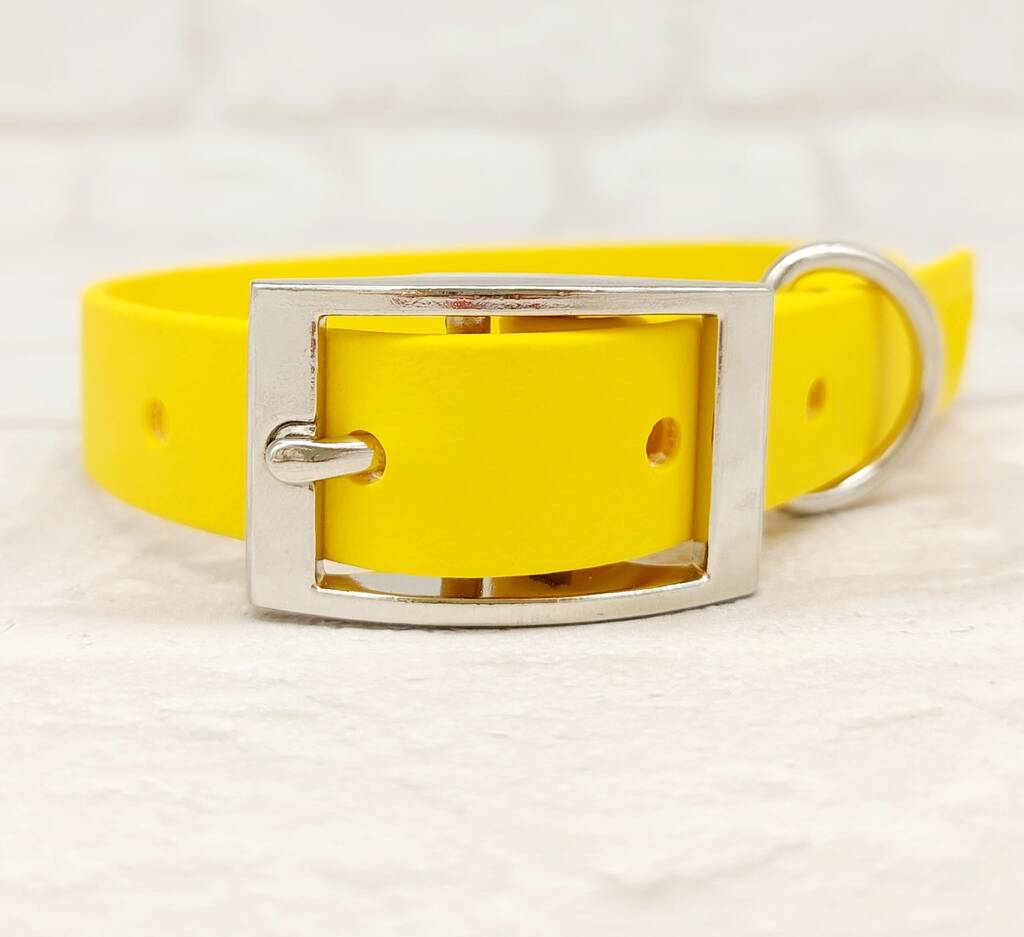 Waterproof Dog Collar And Lead Set Yellow By Trinkety Paws