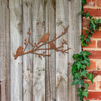 Rusty Metal Birds On A Branch Garden Gift Art Decor, 8 of 10