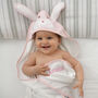 Personalised Pink Bunny Hooded Baby Towel, thumbnail 1 of 7