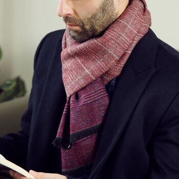 Men's Personalised Reversible Gingham Check Scarf, 5 of 9