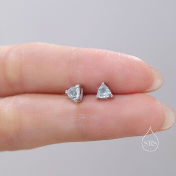 Genuine Sky Blue Topaz Stud Earrings In Sterling Silver, 7 of 12