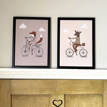 Fox And Bike Children's Art Print, 5 of 5