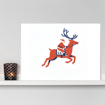 Horse Lovers Christmas Card, Santa Jockey, 4 of 6