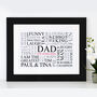Personalised Dad's Favourites Word Art Print, thumbnail 1 of 8
