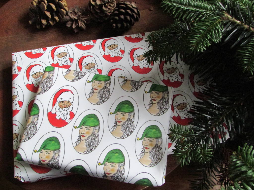  Christmas Wrapping Paper Set Of Two By Le n Coco Notonthehighstreet