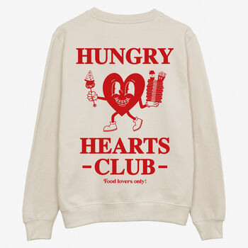 Hungry Hearts Club Sweatshirt In Vanilla, 2 of 2