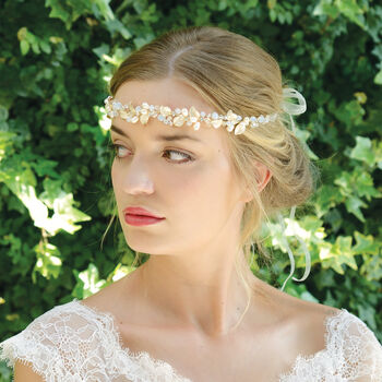 Silver Or Gold Plated Leafy Bridal Hair Vine, 8 of 11