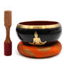 Large Buddha Singing Bowl Set Black/Orange 14cm, thumbnail 2 of 7